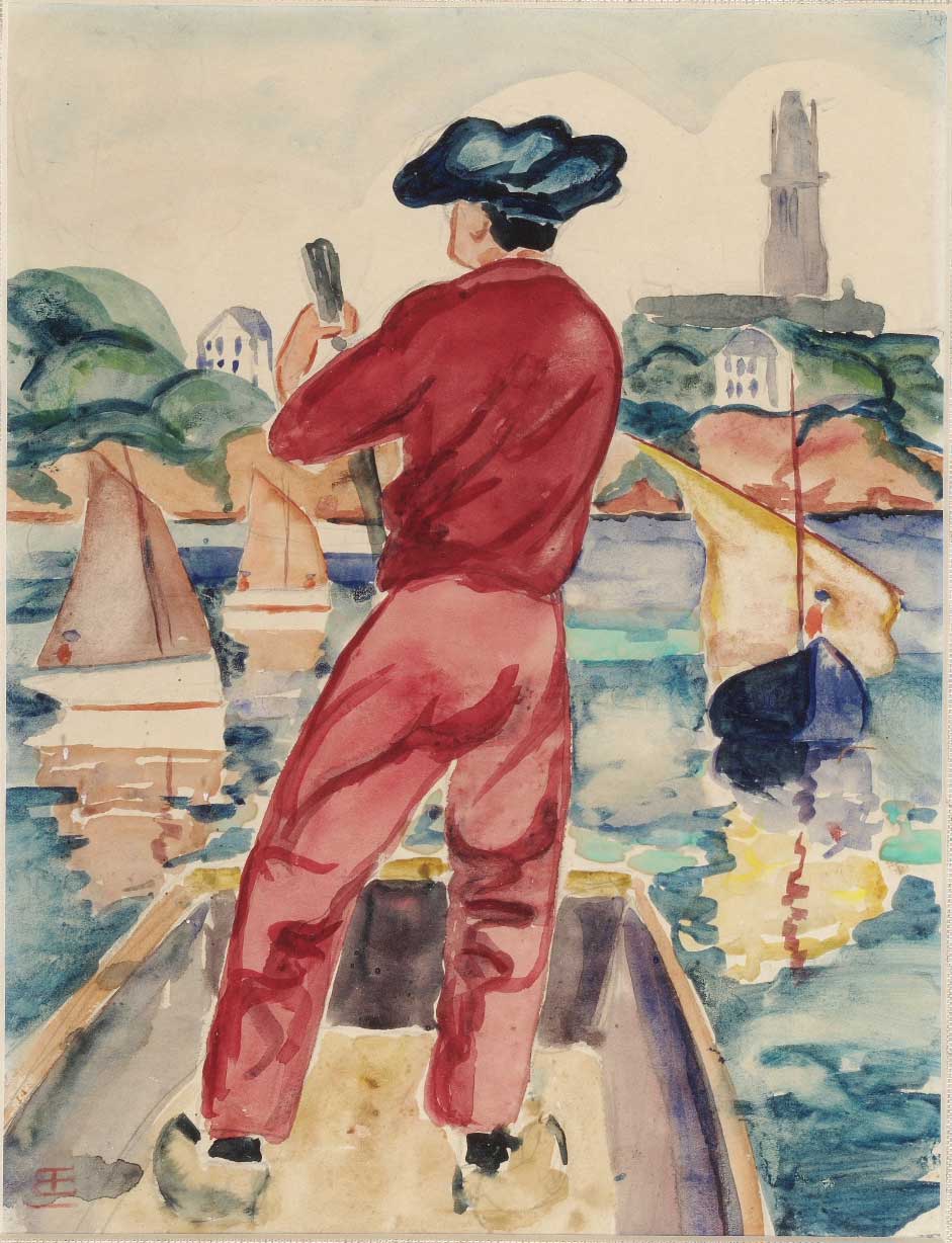 Bretonse visser, aquarel, 33 x 25 cm, 1927