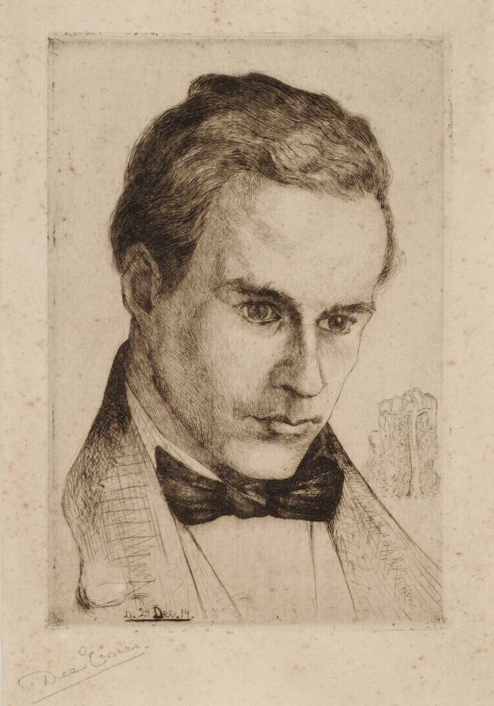 Adriaan Roland Holst, ets, 15 x 10 cm, 1914