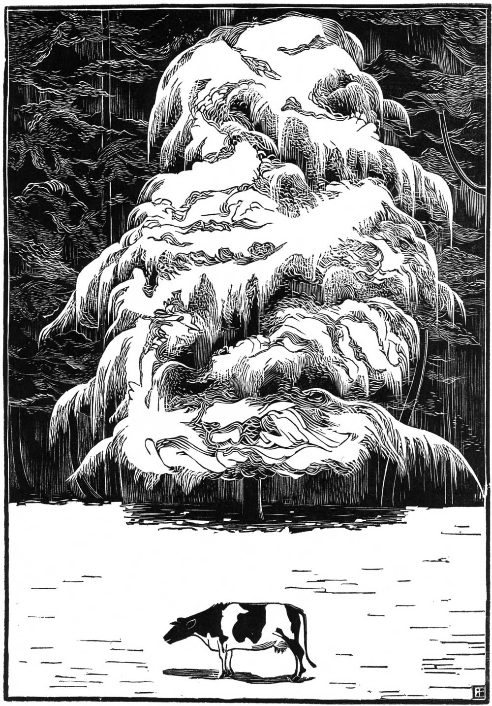 Lariks met koe, 29,5 x 21 cm, 1930