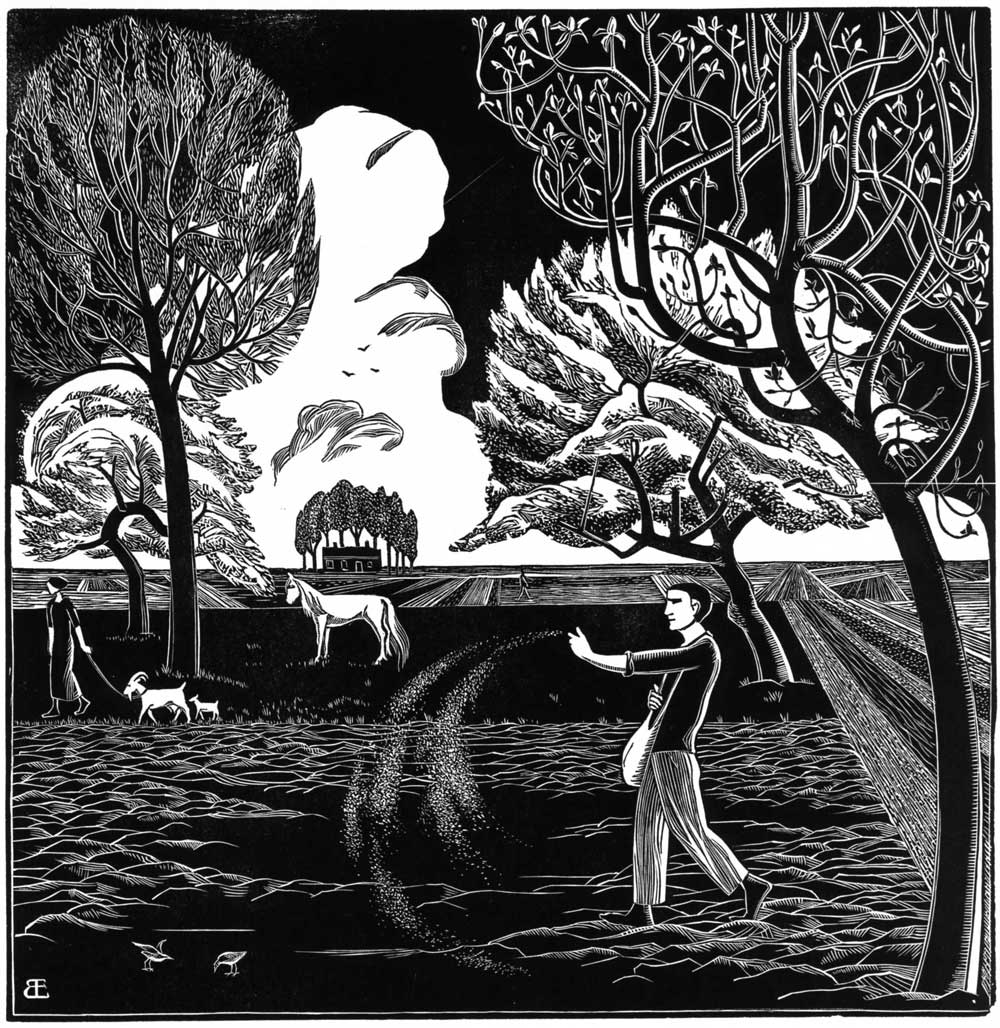 Voorjaar, de zaaier, 33,5 x 33,5 cm, 1927/'28