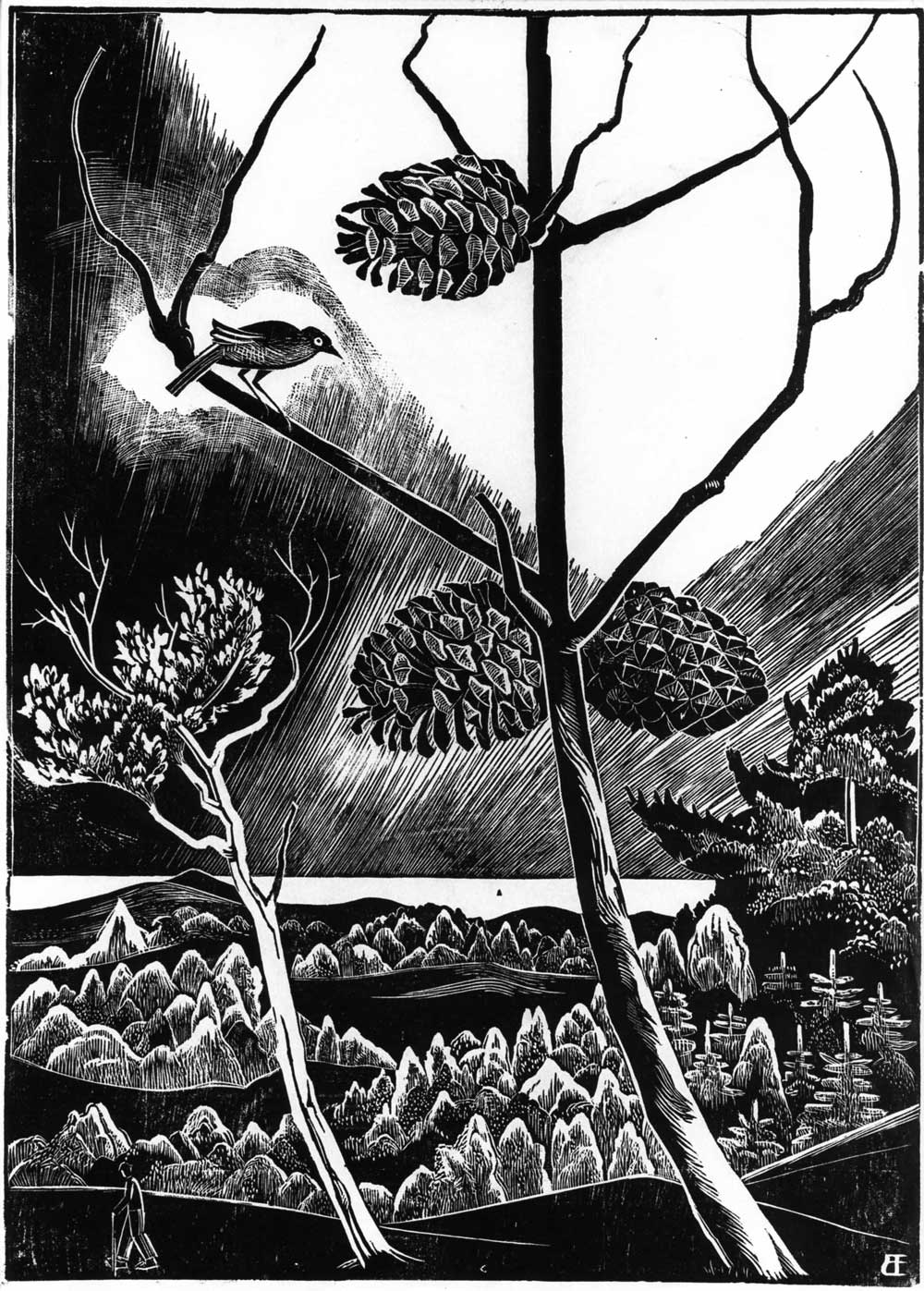 Dennentak, 41,5 x 30,5 cm, 1932