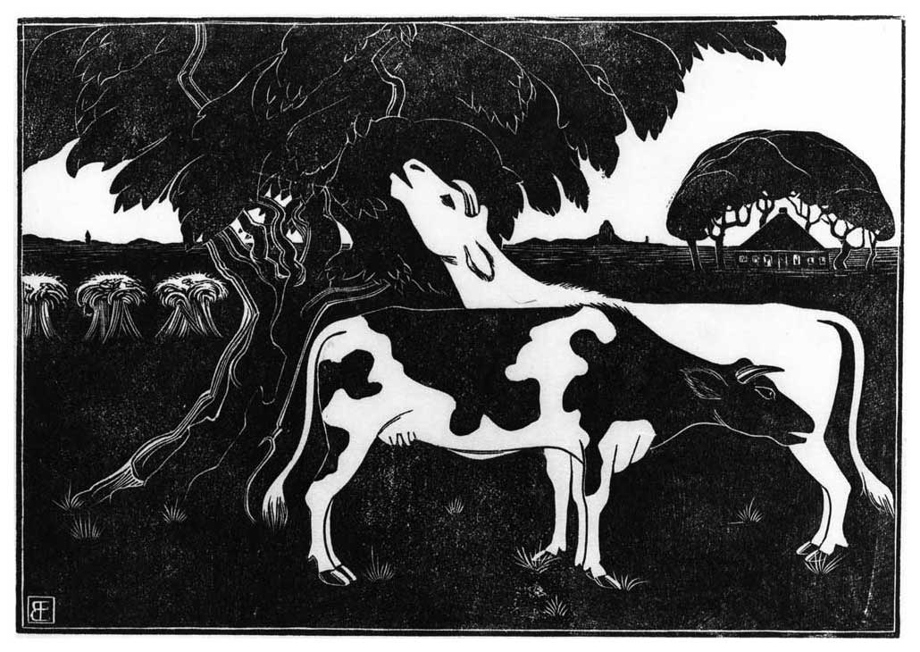 Twee koeien, 21 x 29,5 cm, ca 1925